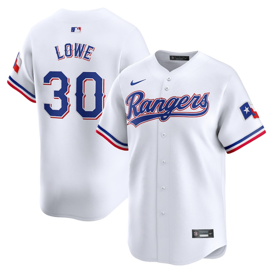 Men's Texas Rangers Nathaniel Lowe #30 White Home Limited Player Jersey