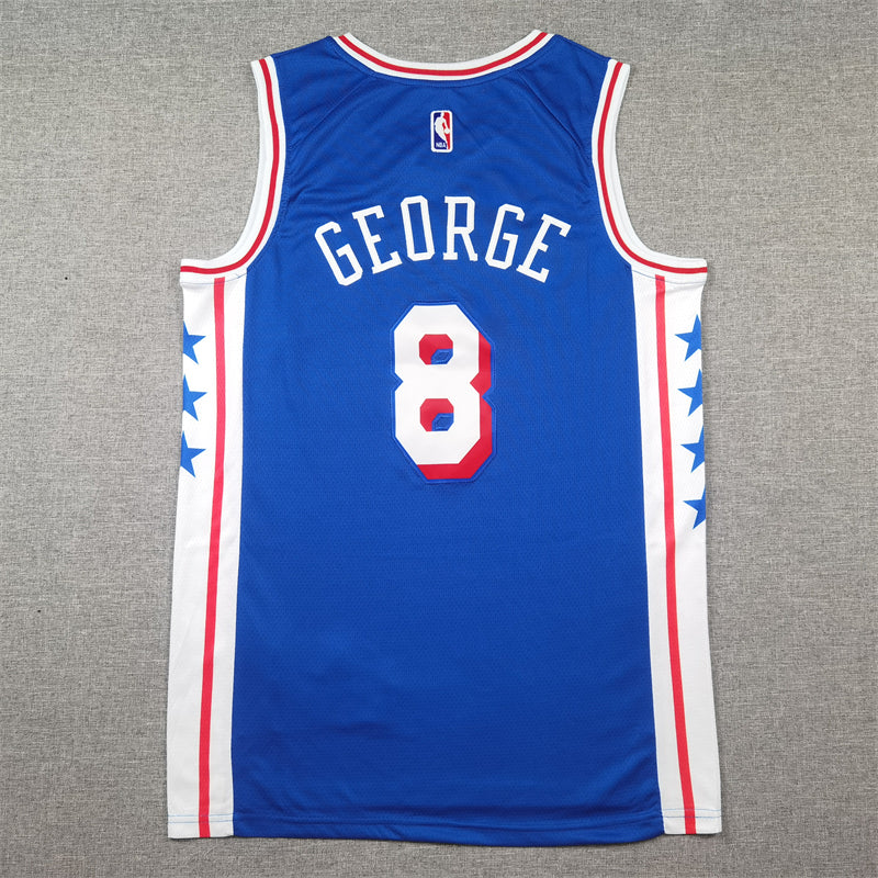 Men's Philadelphia 76ers Paul George #8 Royal Swingman Jersey - Icon Edition