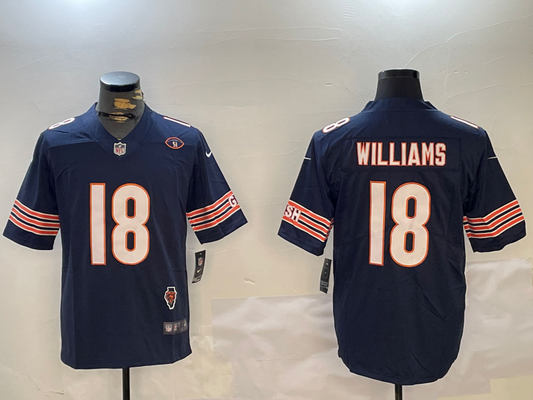 Men's Chicago Bears Caleb Williams #18 Navy Fashion Game Jersey