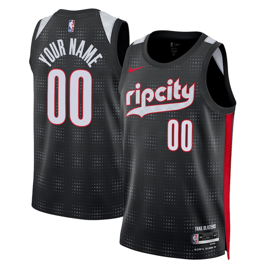 Men's Portland Trail Blazers Black 2024/25 Custom Swingman Jersey - City Edition