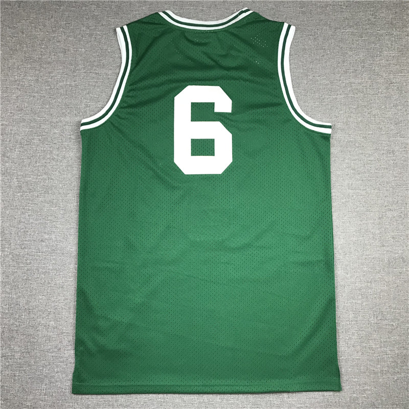 Men's Boston Celtics Bill Russell #6 Kelly Green Hardwood Classics Authentic Jersey