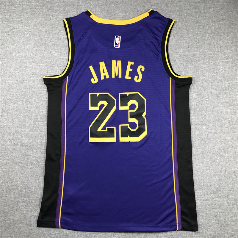 Men's Los Angeles Lakers LeBron James #23 Purple Swingman Jersey - Statement Edition