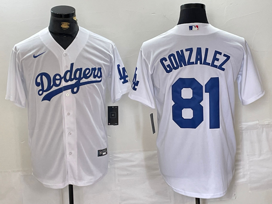 Men's Los Angeles Dodgers Victor Gonzalez #81 White Limited Player Jersey