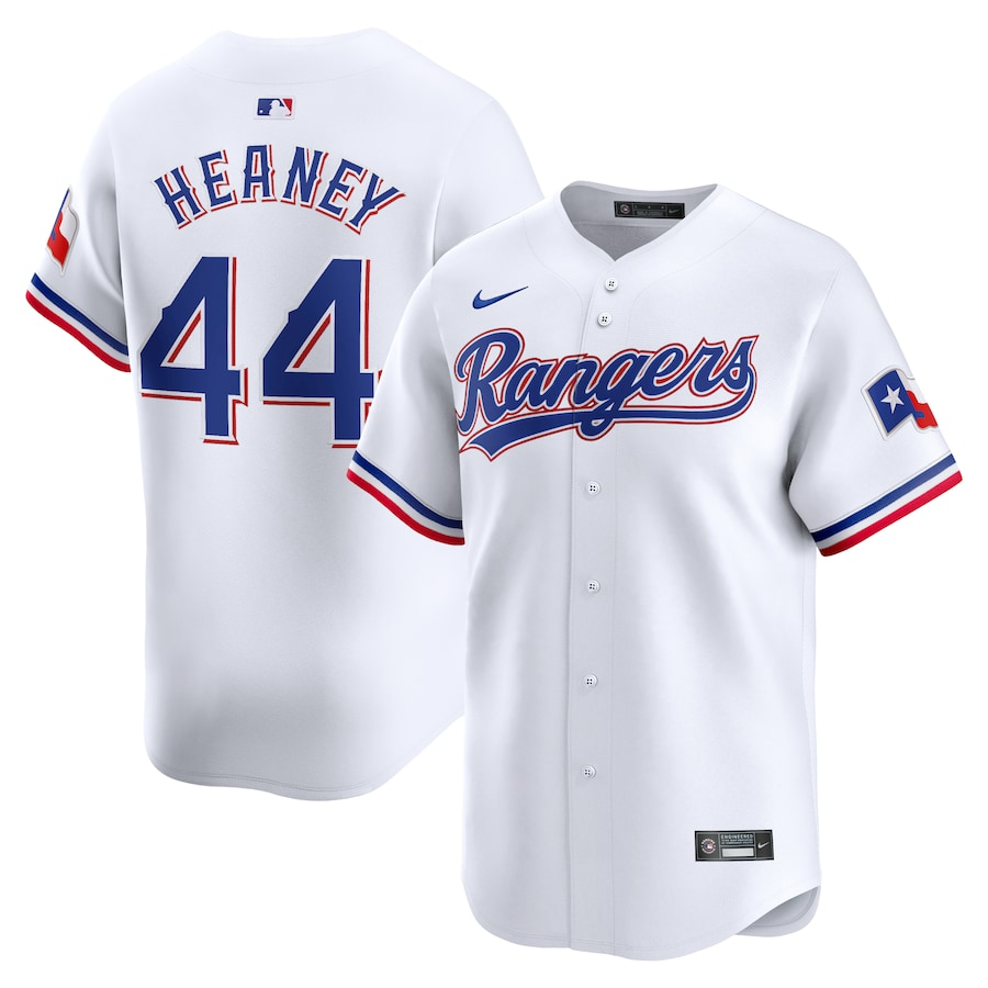 Men's Texas Rangers Andrew Heaney #44 White Home Limited Player Jersey