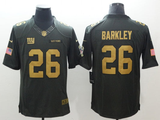 Men's New York Giants Saquon Barkley #26 Army Green Player Game Jersey