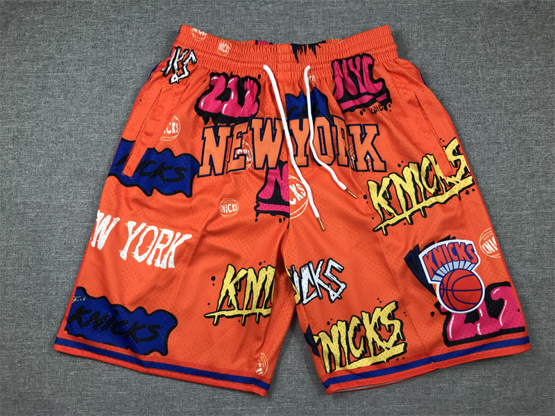 Men's New York Knicks Orange Graffiti Edition Pocket Shorts