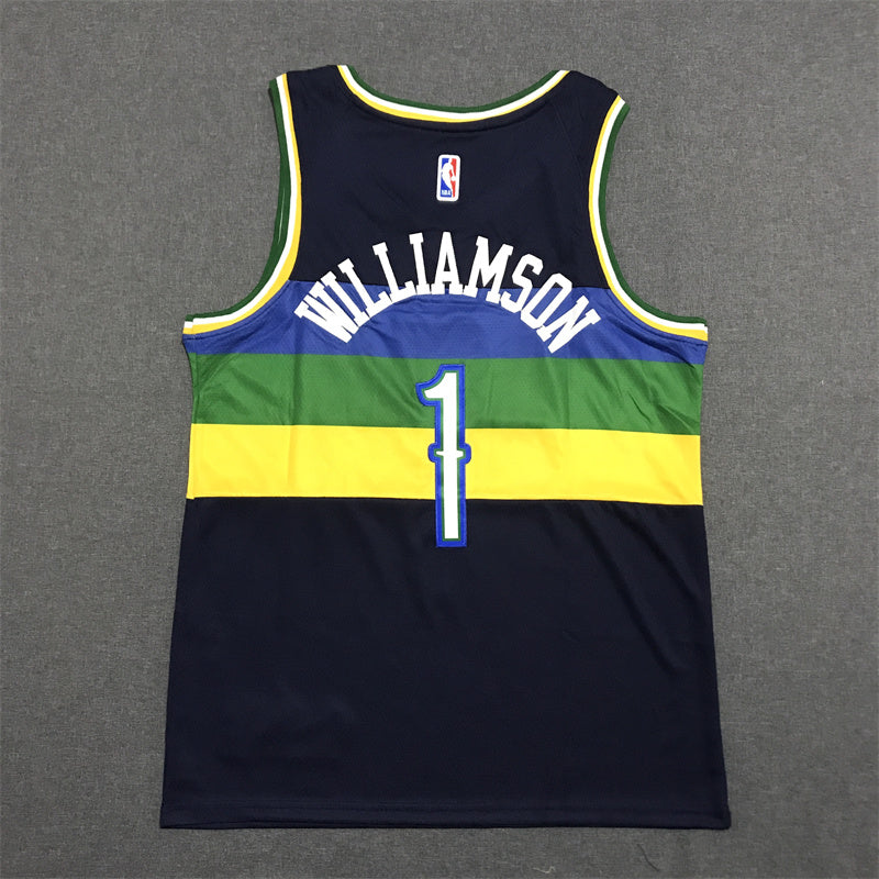 Men's New Orleans Pelicans Zion Williamson #1 Navy Swingman Jersey