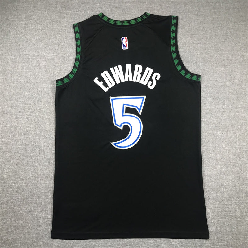 Men's Minnesota Timberwolves Anthony Edwards #5 Black Swingman Jersey