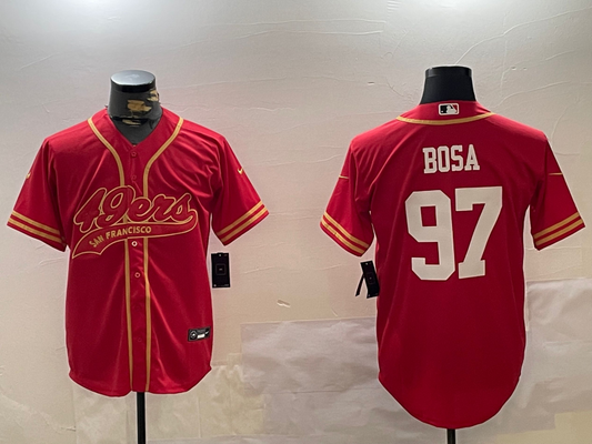 Men's San Francisco 49ers Nick Bosa #97 Scarlet Team Game Jersey