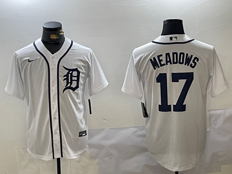 Men's Detroit Tigers Austin Meadows #17 White Home Limited Player Jersey