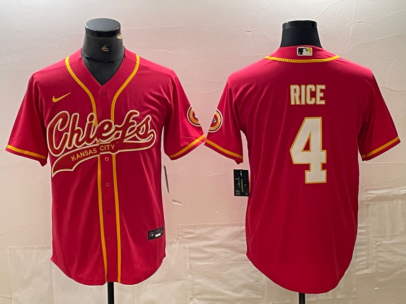 Men's Kansas City Chiefs Rashee Rice #4 Red Player Jersey Joint Edition