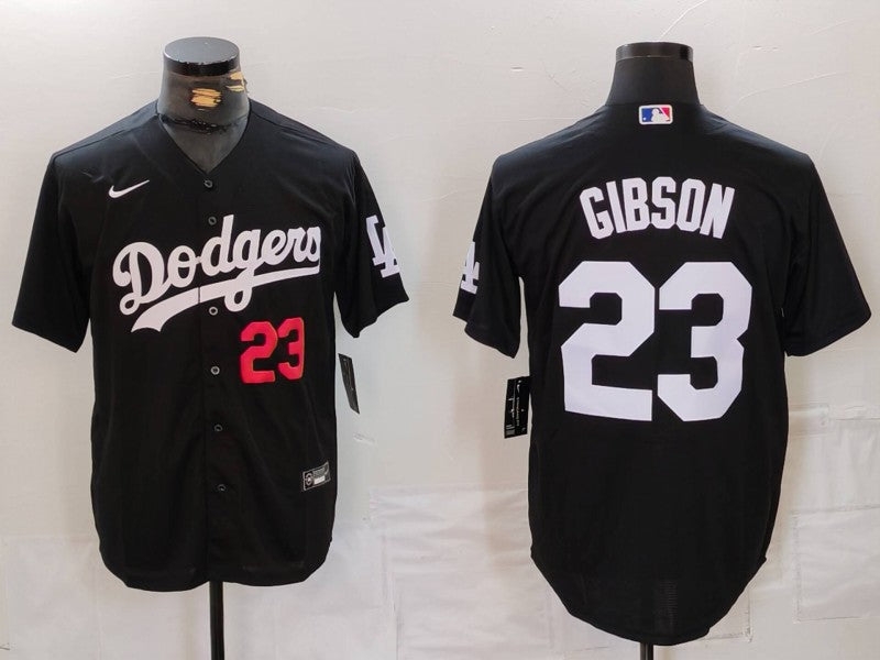 Men's Los Angeles Dodgers Kirk Gibson #23 Black Limited Player Jersey