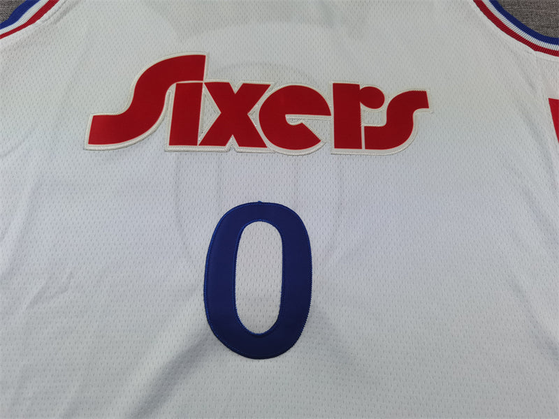 Men's Philadelphia 76ers Tyrese Maxey #0 White 2024/25 Swingman Player Jersey - City Edition