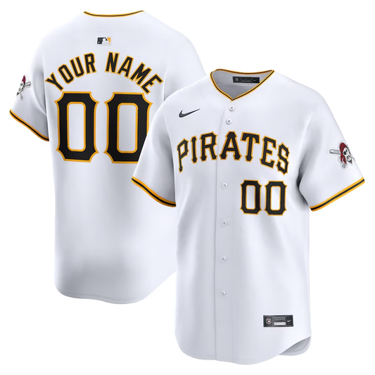 Men's Pittsburgh Pirates White Home Limited Custom Jersey