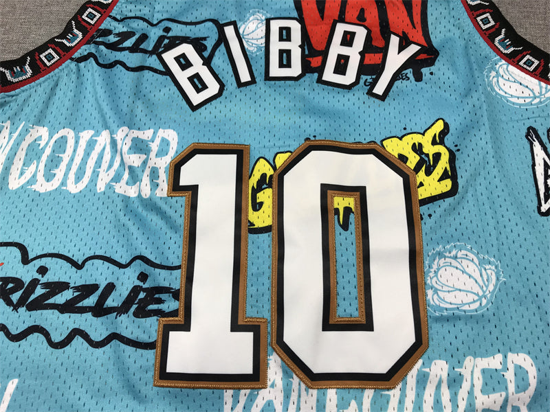 Men's Memphis Grizzlies Mike Bibby #10 Blue Swingman Player Jersey - Graffiti Edition