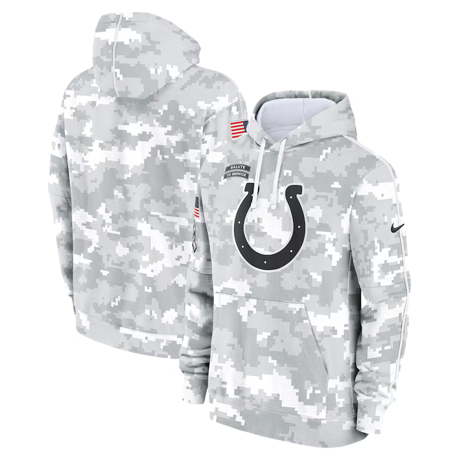 Men's Indianapolis Colts Arctic Camo 2024 Salute to Service Club Fleece Pullover Hoodie