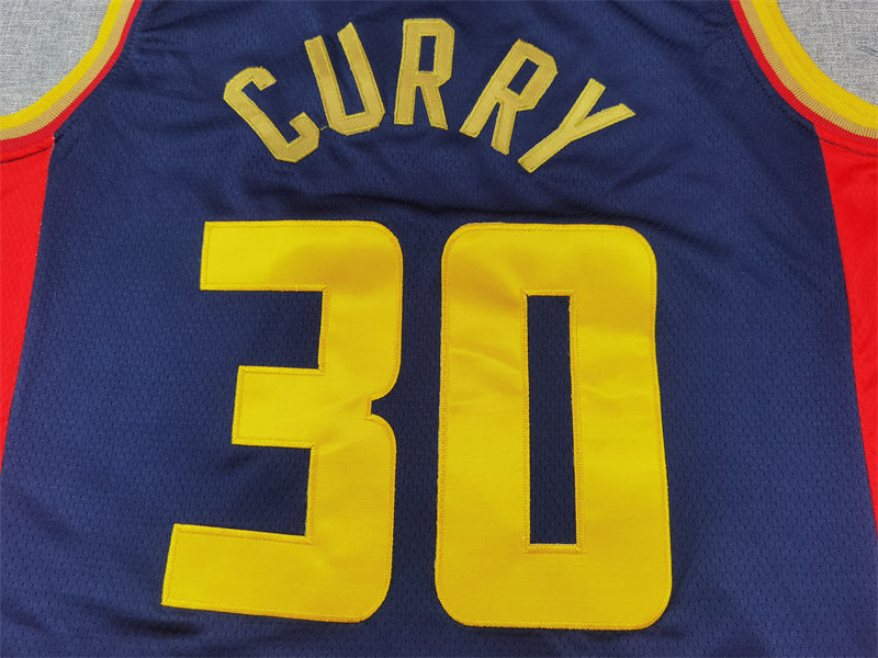 Men's Golden State Warriors Stephen Curry #30 Navy 2024/25 Swingman Player Jersey - City Edition