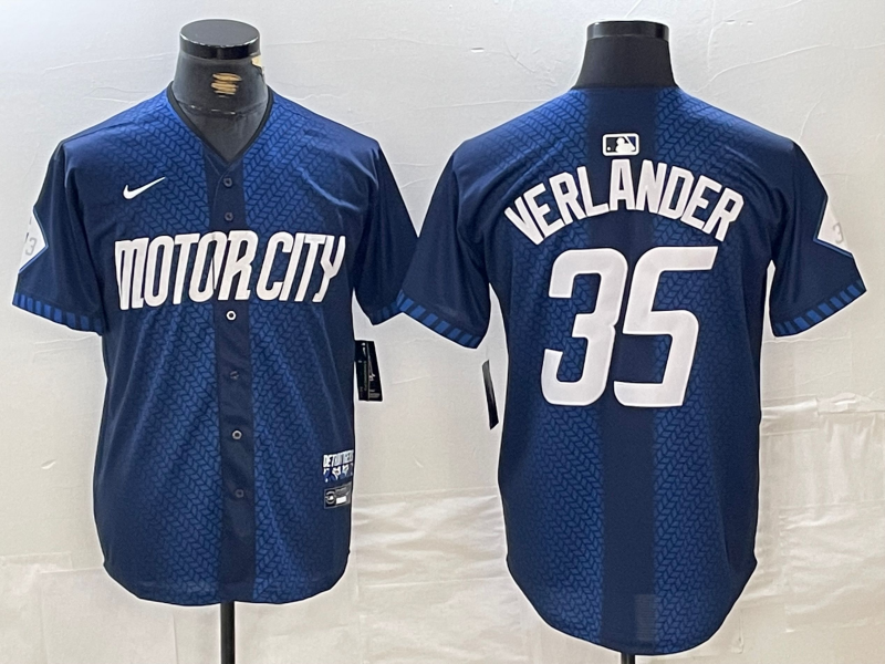 Men's Detroit Tigers Justin Verlander #35 Navy 2024 City Connect Limited Jersey