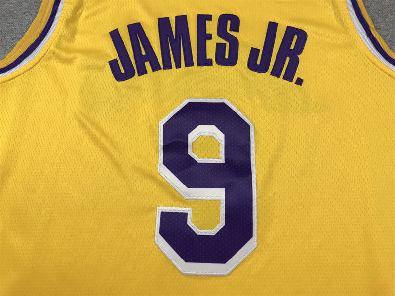 Men's Los Angeles Lakers Bronny James #9 Gold Swingman Player Jersey - Icon Edition