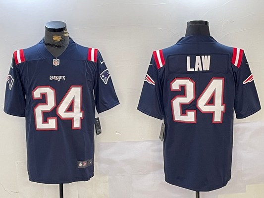 Men's New England Patriots Ty Law #24 Navy Retired Player Alternate Game Jersey