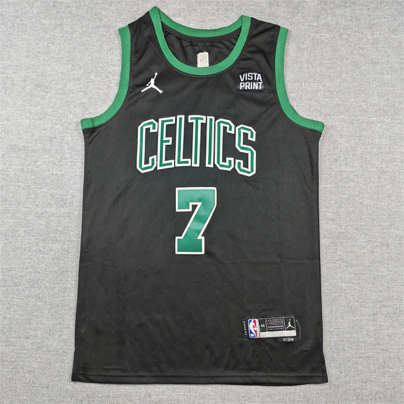 Men's Boston Celtics Jaylen Brown #7 Black Swingman Jersey - Statement Edition