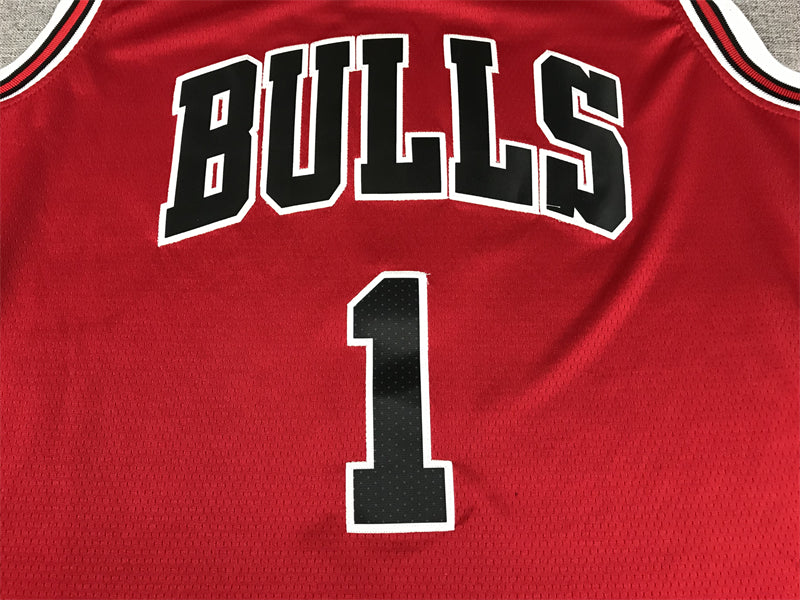 Men's Chicago Bulls Derrick Rose #1 Red Swingman Jersey