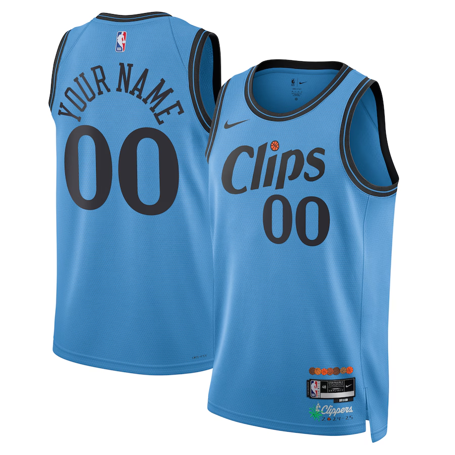 Men's LA Clippers Light Blue 2024/25 Custom Swingman Jersey - City Edition