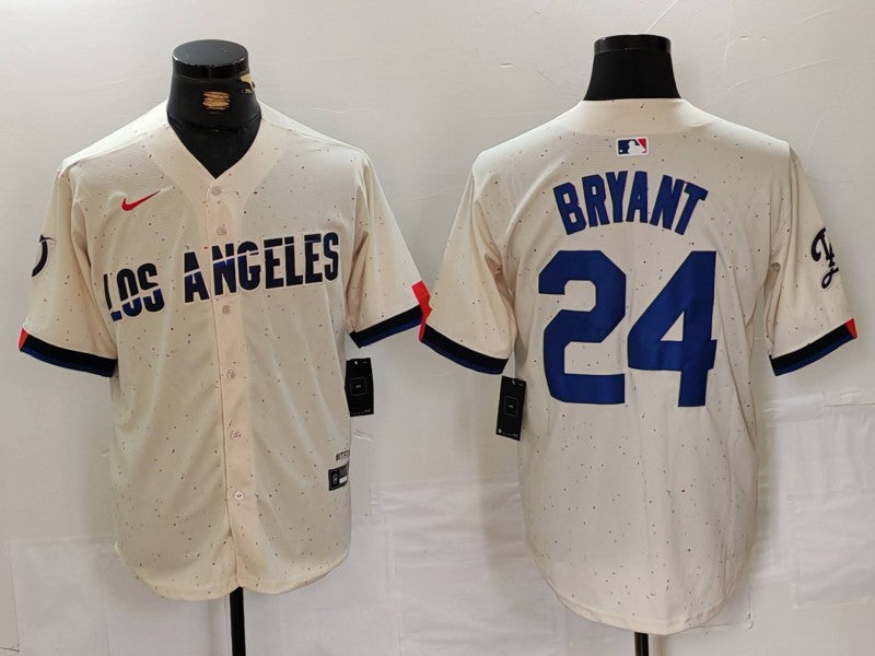 Men's Los Angeles Dodgers Kobe Bryant #24 Cream 2024 City Connect Limited Player Jersey