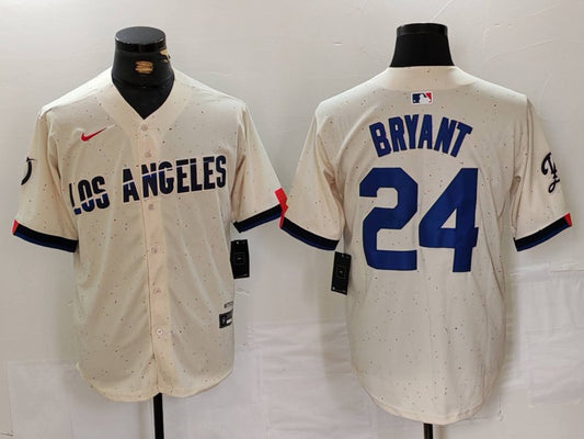 Men's Los Angeles Dodgers Kobe Bryant #24 Cream 2024 City Connect Limited Player Jersey