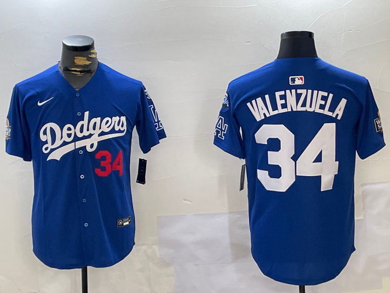 Men's Los Angeles Dodgers Fernando Valenzuela #34 Royal Game Jersey