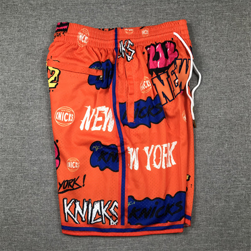 Men's New York Knicks Orange Graffiti Edition Pocket Shorts