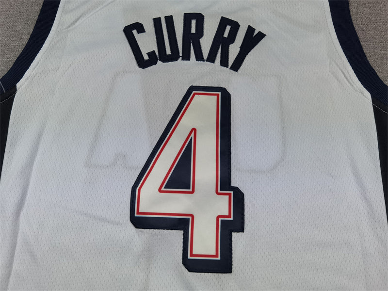 Men's 2024 USA Dream Team Stephen Curry #4 White Authentic Player Jersey