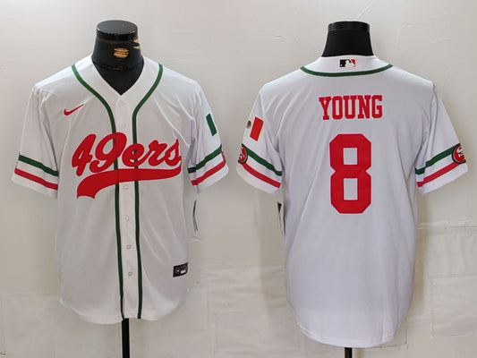 Men's San Francisco 49ers Steve Young #8 White Player Jersey