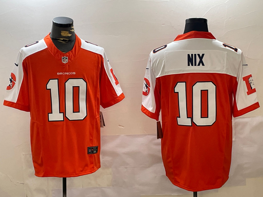 Men's Denver Broncos Bo Nix #10 Orange Player Game Jersey