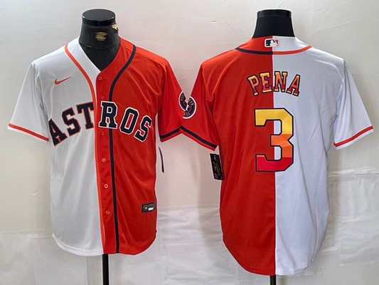 Men's Houston Astros Jeremy Pena #3 White/Orange Replica Player Jersey