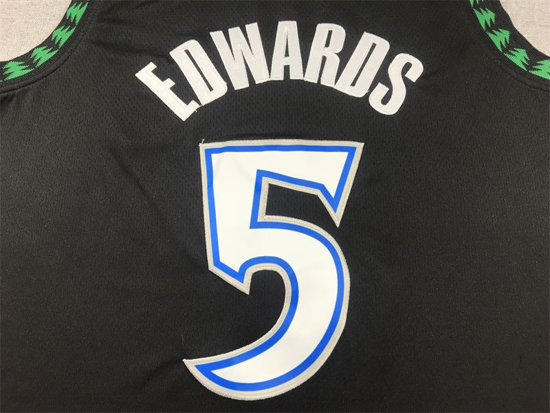 Men's Minnesota Timberwolves Anthony Edwards #5 Black Swingman Jersey