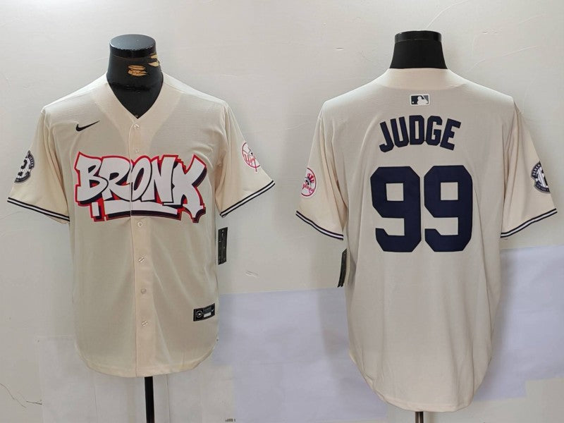 Men's New York Yankees Aaron Judge #99 Cream Limited Player Jersey