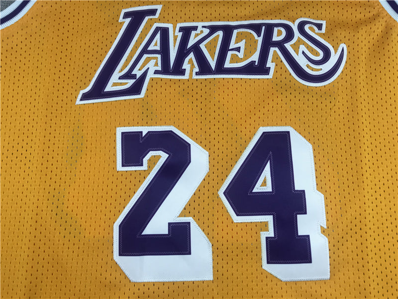 Men's Los Angeles Lakers Kobe Bryant #24 Gold 2007-08 Hardwood Classics Authentic Player Jersey