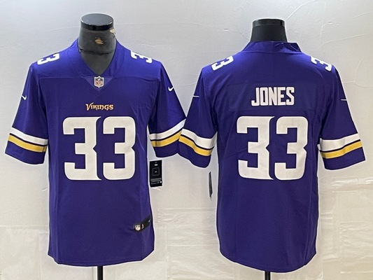 Men's Minnesota Vikings Aaron Jones #33 Purple Player Game Jersey