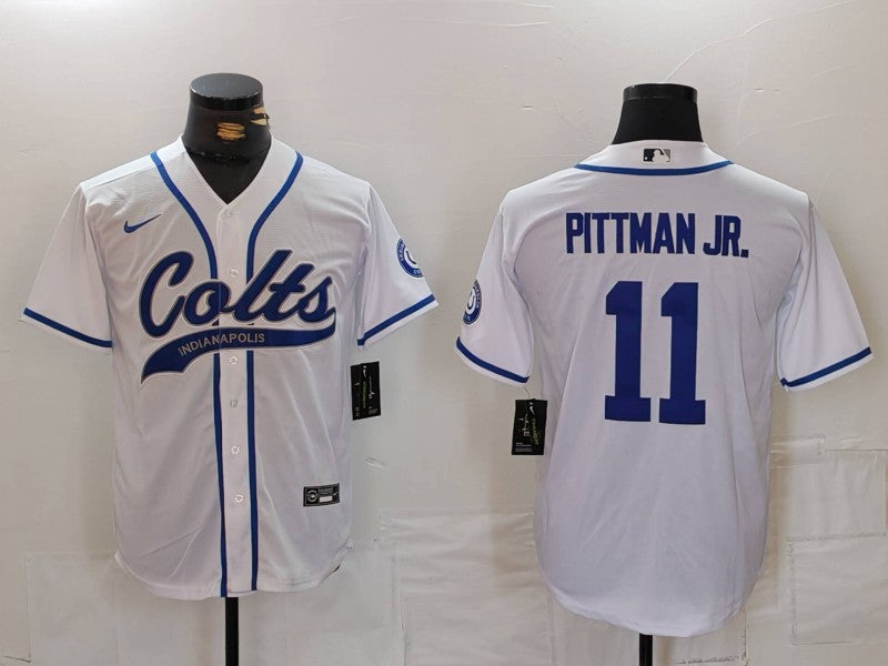 Men's Indianapolis Colts Michael Pittman Jr. #11 White Player Jersey