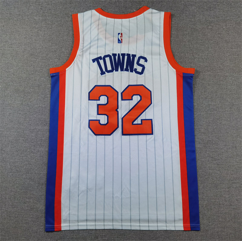 Men's New York Knicks Karl-Anthony Towns #32 White 2024/25 Swingman Player Jersey - City Edition