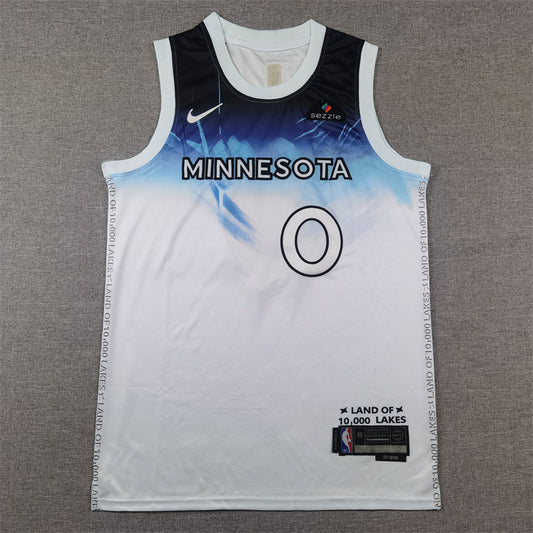 Men's Minnesota Timberwolves Donte DiVincenzo #0 White 2024/25 Swingman Player Jersey - City Edition