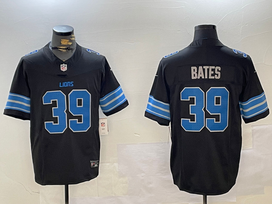 Men's Detroit Lions Jake Bates #39 Black Team Game Jersey