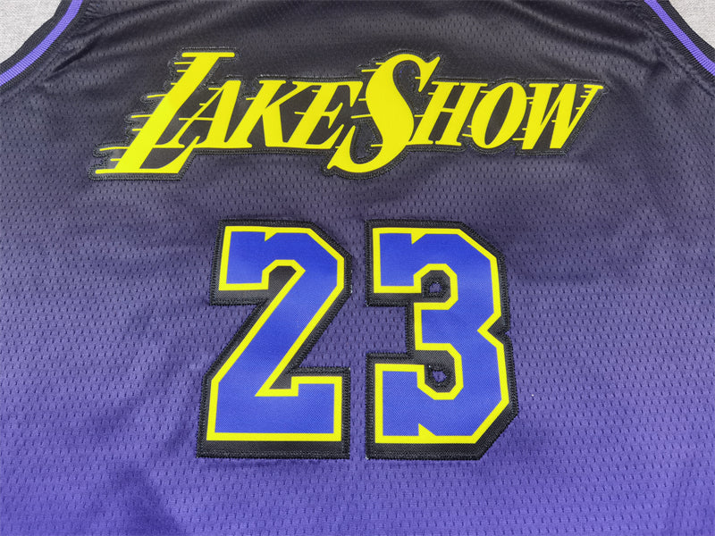 Men's Los Angeles Lakers LeBron James #23 Purple 2024/25 Swingman Jersey - City Edition