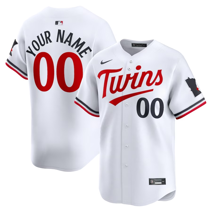 Men's Minnesota Twins White Home Limited Custom Jersey