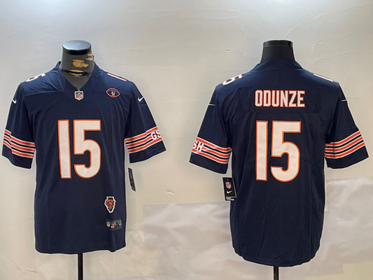 Men's Chicago Bears Rome Odunze #15 Navy Fashion Game Jersey