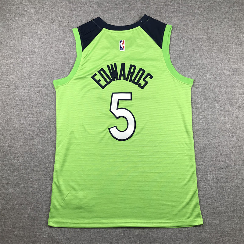 Men's Minnesota Timberwolves Anthony Edwards #5 Green Swingman Jersey