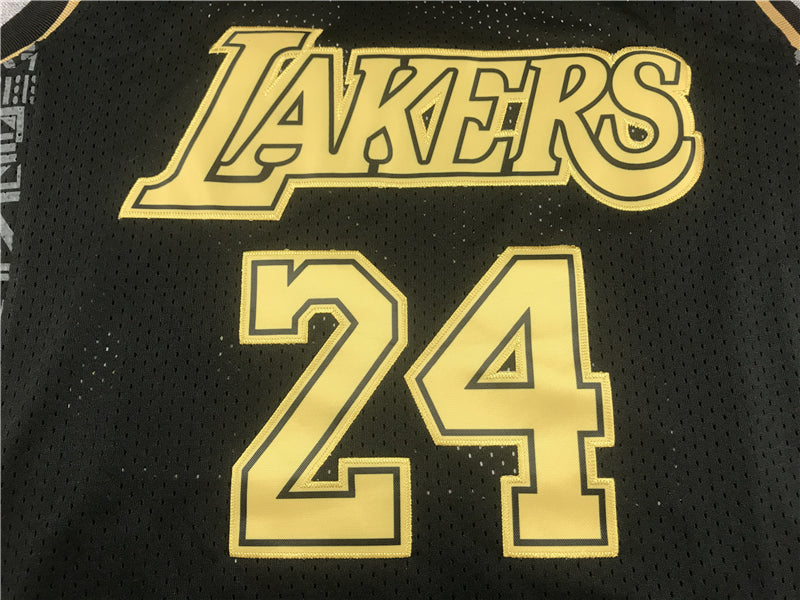 Men's Los Angeles Lakers Kobe Bryant #24 Black Replica Jersey