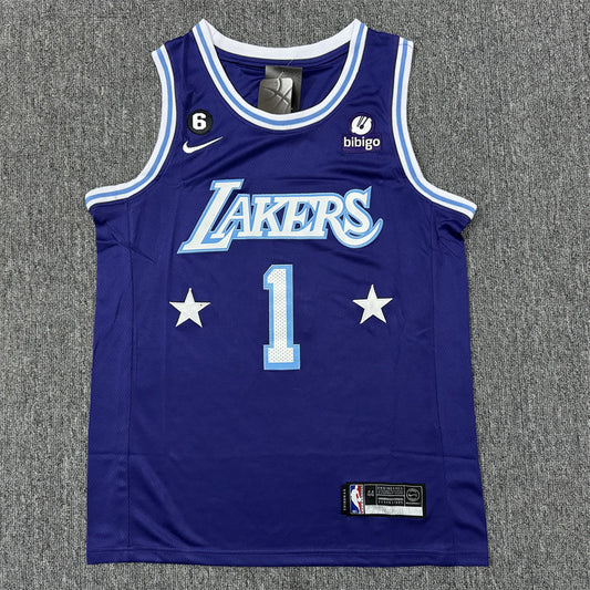 Men's Los Angeles Lakers D'Angelo Russell #1 Purple Swingman Jersey