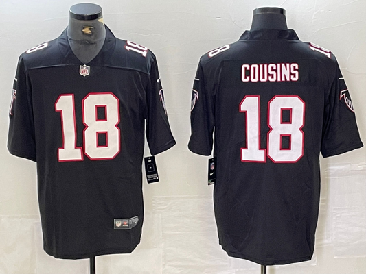 Men's Atlanta Falcons Kirk Cousins #18 Black Game Jersey